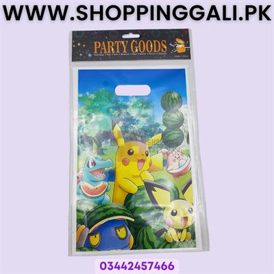 Pokemon Goody Bags - 10 x 6 Inch - Gift Bags - Pokemon Theme - Multicolors - Unisex - Pack Of 10