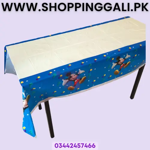 MICKEY MOUSE TABLE COVER - MICKEY MOUSE TABLECLOTH - MICKEY MOUSE THEME TABLE DECOR - MICKEY MOUSE BIRTHDAY PARTY
