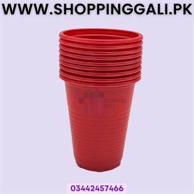 Red Plastic Cups - Red - Unisex - Pack Of 9