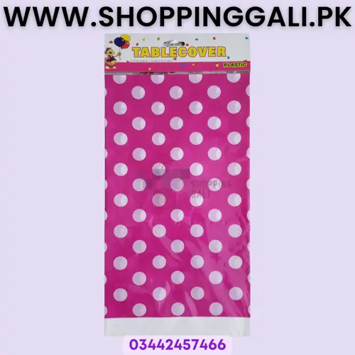 DARK PINK POLKA DOT TABLE COVER FOR TABLE DECORATION