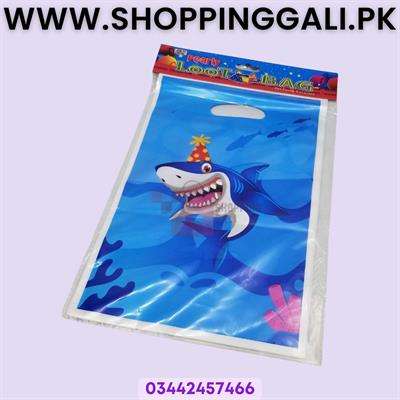 Shark Goody Bags - 10 x 6 Inch - Gift Bags - Shark Theme - Blue - Unisex - Pack Of 10