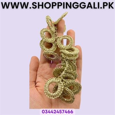 Golden Qureshia Craft Rings - 87 Pcs for Mirror Embellishment & Decoration