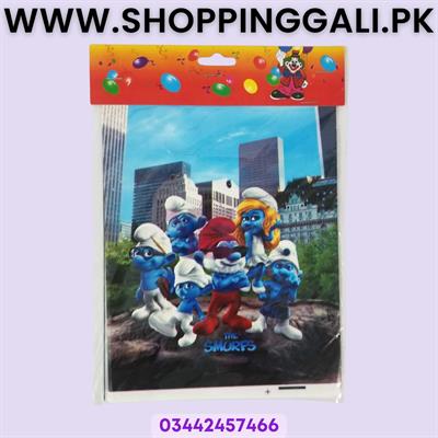 Smurfs Goody Bags - 10 x 6 Inch - Gift Bags - Smurfs Theme - Blue - Unisex - Pack Of 10