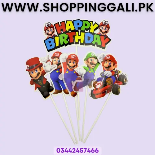 Super Mario Cake Toppers - Cake Toppers - Multicolors - Boys - Pack Of 6