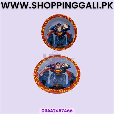 Superman Paper Plates - 7 Inch Paper Plates - Multicolor - Boys - Pack Of 10