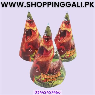 Dinosaur Birthday Caps - Standard - Party Caps - Green - Unisex - Dinosaur Theme - Pack Of 10