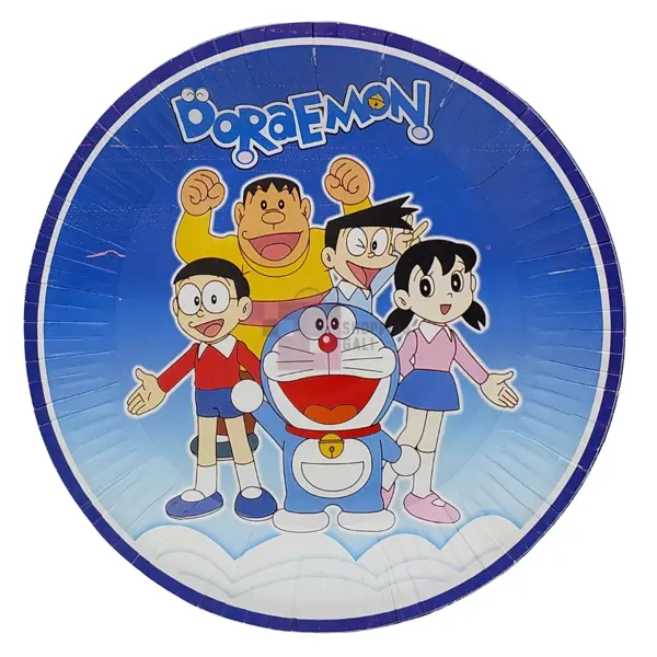 Doraemon Paper Plates - 9 inch - Blue - Unisex - Pack Of 10 paper plates