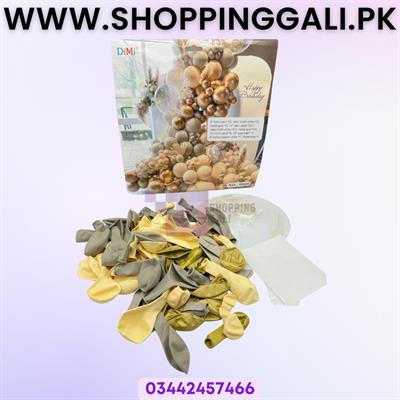 RETRO SAND COLOR THEME PARTY DECORATION BALLOONS SET - LATEX BALLOONS - TRANSPARENT BALLOONS - ARCH TAPE - DOT DOUBLE TAPE