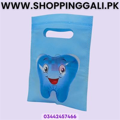 First Teeth Goody Bags - 8 x 6 Inch - Gift Bags - First Teeth Theme - Blue - Unisex - Pack Of 10