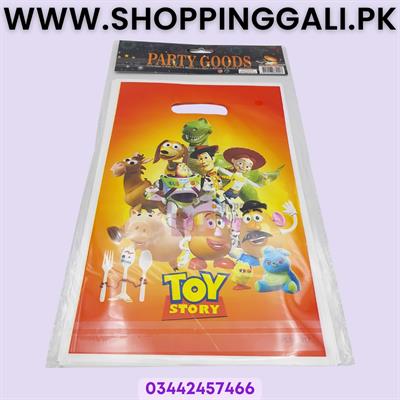 Toy Story Goody Bags - 10 x 6 Inch - Gift Bags - Toy Story Theme - Orange - Unisex - Pack Of 10