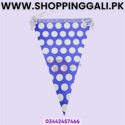 Polka Dot Buntings - 12 Inch Height - 60 Inch Length - Purple - Unisex - Pack Of 10