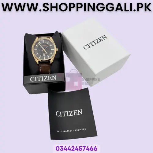 Wrist Watch Men's - Analog Watch With Box - Golden Brown - Pack Of 1