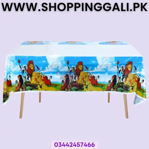 Lion King Theme Table Cover - 108 cm By 180 cm - Table Cover - Yellow Color - Unisex Theme