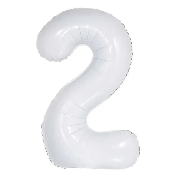 2 Number Foil Balloons In White Color - 40 Inch In Size