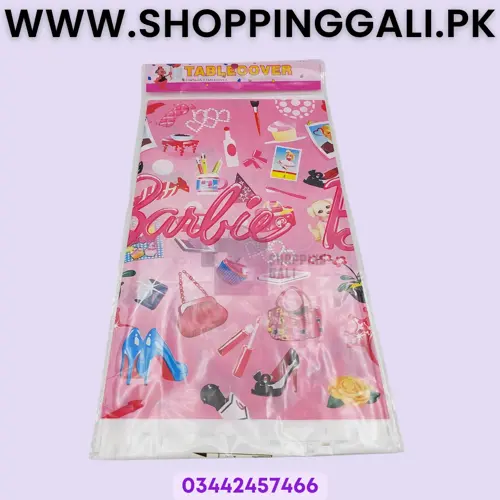 BARBIE THEME TABLE COVER FOR TABLE DECORATION ( 108 CM X 180 CM )