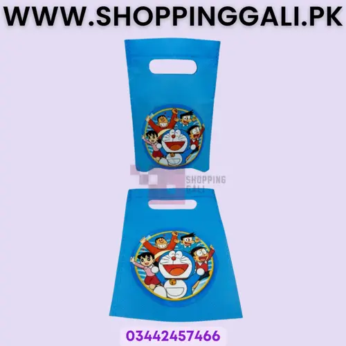 Doraemon Goody Bags - 8 x 6 Inch - Gift Bags - Doraemon Theme - Blue - Unisex - Pack Of 10