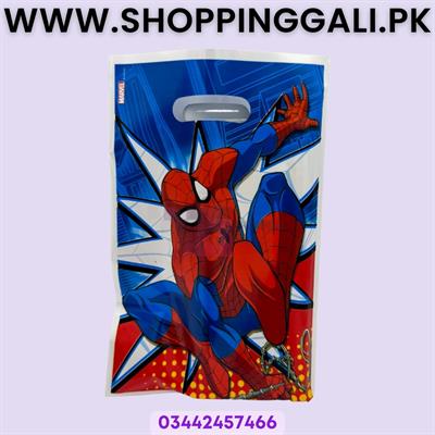 Spiderman Goody Bags - 10 x 6 Inch - Gift Bags - Spiderman Theme - Red - Boys - Pack Of 10