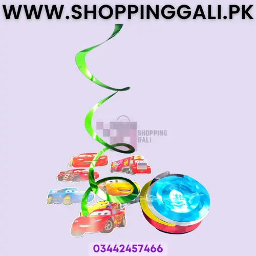 Cars Spiral Cutouts Streamers Set - Spirals - Multicolors - Boys - Pack Of 12