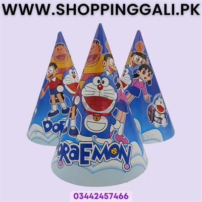 Doraemon Birthday Caps - Standard - Party Caps - Blue - Unisex - Doraemon Theme - Pack Of 10