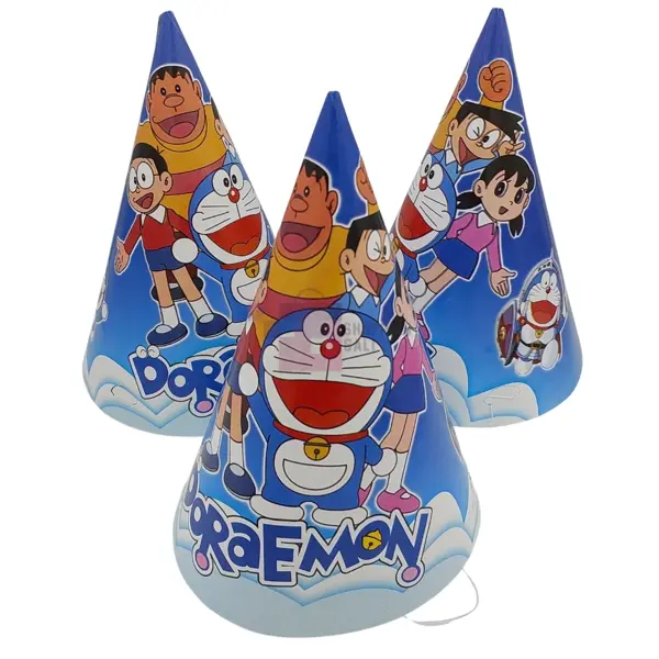 Doraemon Birthday Caps - Standard - Party Caps - Blue - Unisex - Doraemon Theme - Pack Of 10