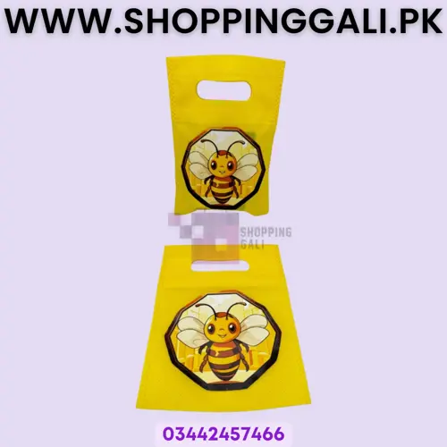 Honeybee Goody Bags - 8 x 6 Inch - Gift Bags - Honeybee Theme - Yellow - Unisex - Pack Of 10