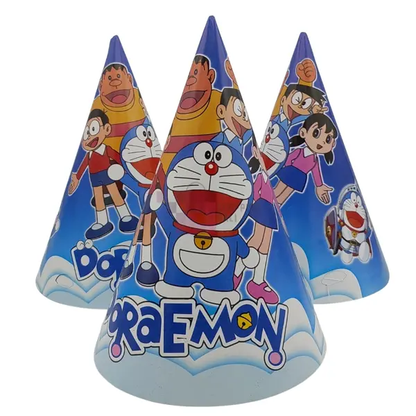 Doraemon Birthday Caps - Standard - Party Caps - Blue - Unisex - Doraemon Theme - Pack Of 10