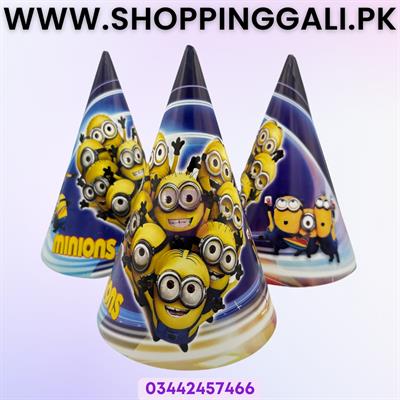 Minions Birthday Caps - Standard - Party Caps - Yellow - Boys - Minions Theme - Pack Of 10