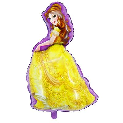 Large Belle Princess Foil Balloon - 35 Inch - Balloon Decoration Items - Pink - Girls - Pack Of 1