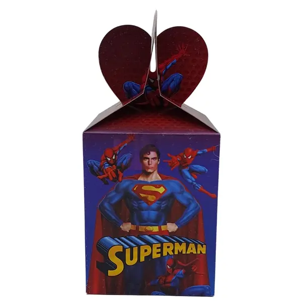 Superman Goody Box - 7 x 4 Inch - Gift Box - Superman Theme - Blue - Boys - Pack Of 10