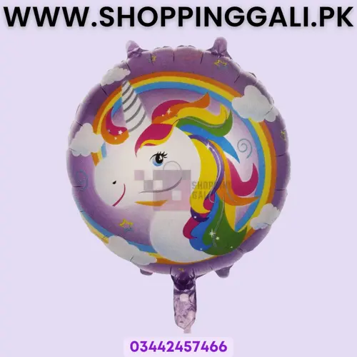 Unicorn Foil Balloon - 18 Inch - Foil Balloons - Purple Color - Girls Theme - Pack Of 1 Foil Balloon