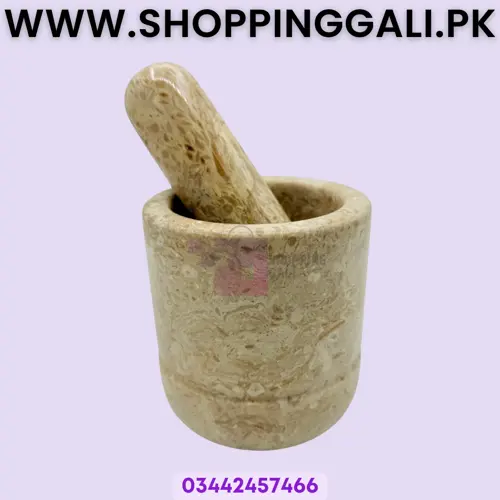 Marble Mortar And Pestle - Kitchen Tool - Natural Marble - Pack Of 1