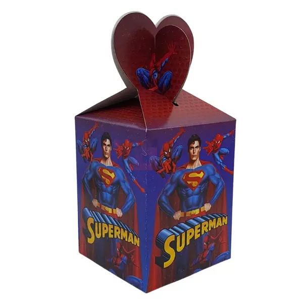 Superman Goody Box - 7 x 4 Inch - Gift Box - Superman Theme - Blue - Boys - Pack Of 10