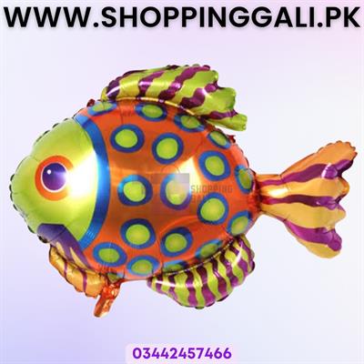 Fish Foil Balloon - 14 inch x 15 inch - Balloon Decoration Items - Orange - Unisex - Pack Of 1