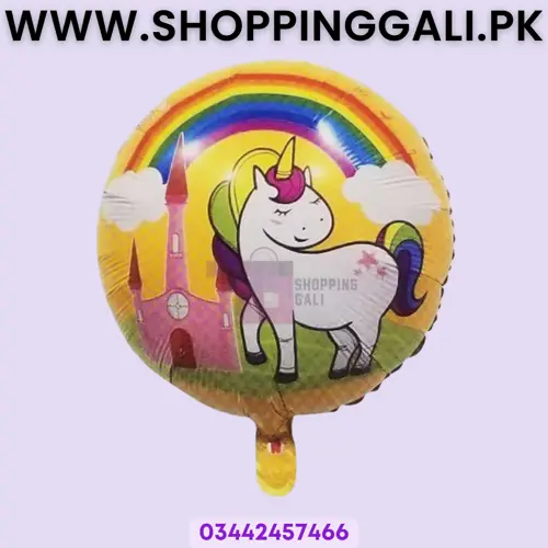 Unicorn Foil Balloon - 18 Inch - Foil Balloons - Yellow Color - Girls Theme - Pack Of 1 Foil Balloon
