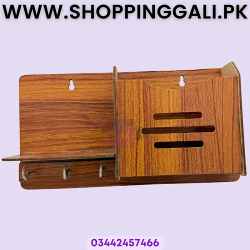 Mobile And Key Holder Wall Organizer - Brown - Pack Of 1
