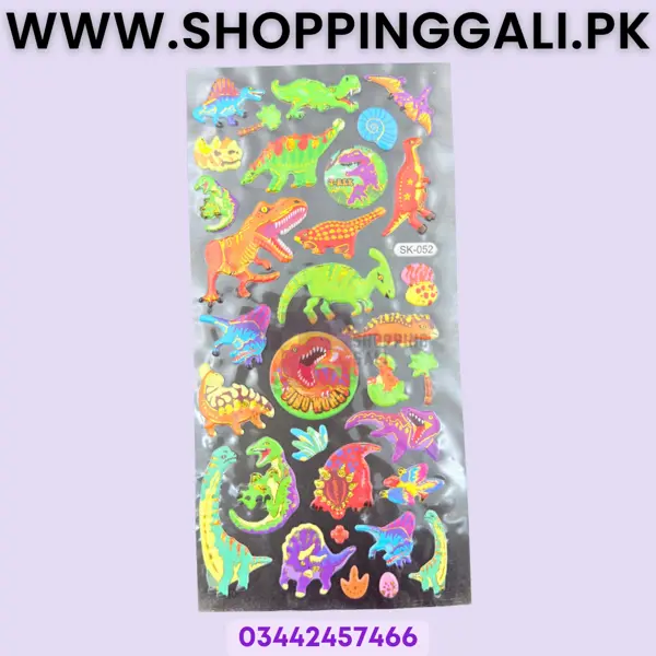 Dinosaur Stickers - Stickers - Multicolors - Unisex - Pack Of 1