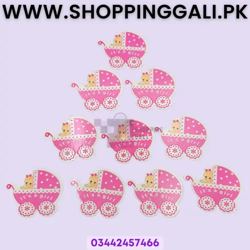 Baby Girl Gift Tags - 2.3 Inch X 2.7 Inch - Gift Decoration - Pink - Pack Of 10