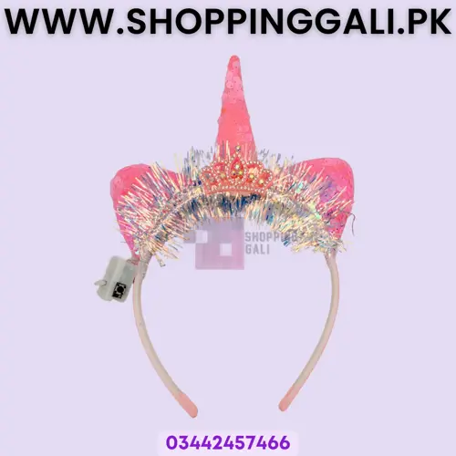 Unicorn Girl Hair Band - LED Headband - Multicolor - Girls - Pack Of 1