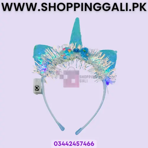 Unicorn Blue Hair Band - LED Headband - Multicolor - Girls - Pack Of 1