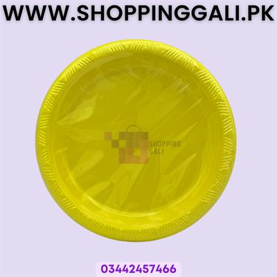 Plastic Plates - 7 Inch Disposable Plates - Yellow - Unisex - Pack Of 10