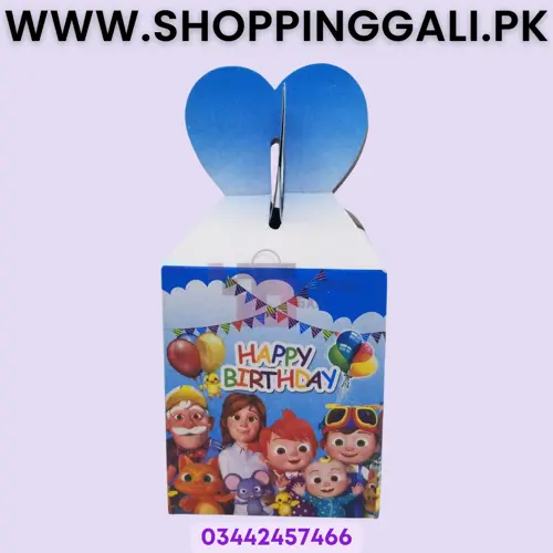 Cocomelon Goody Box - 7 x 4 Inch - Gift Box - Cocomelon Theme - Blue - Unisex - Pack Of 10