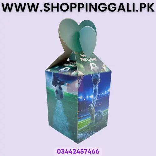 Football Goody Box - 7 Inch Height x 4 Inch Width - Gift Box - Boys Theme - Green - Boys - Pack Of 10