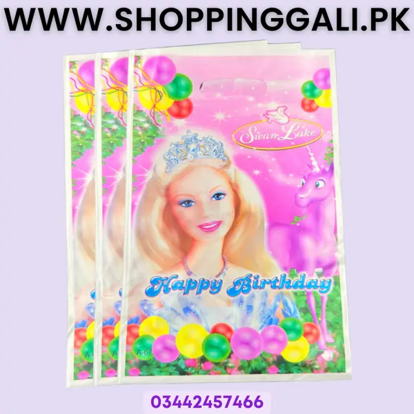 Barbie Goody Bags - 10 x 6 Inch - Gift Bags - Barbie Theme - Multicolours - Girls - Pack Of 10