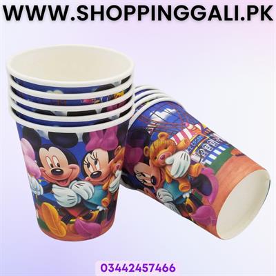 Mickey Mouse Family Paper Cups - 200 ml - Disposable Cups - Multicolor - Unisex - Pack Of 10