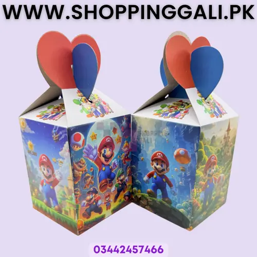 Super Mario Goody Box - 7 Inch Height x 4 Inch Width - Gift Box - Super Mario Theme - Multicolors - Unisex - Pack Of 10