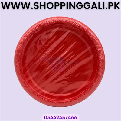 Plastic Plates - 7 Inch Disposable Plates - Red - Unisex - Pack Of 10