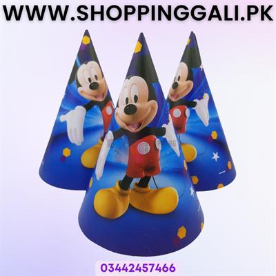 Mickey Mouse Birthday Caps - Standard - Party Caps - Blue - Boys - Mickey Mouse Theme - Pack Of 10