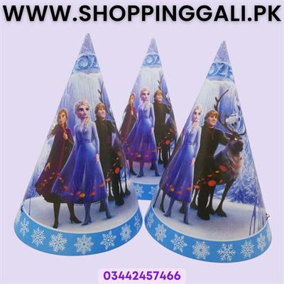 Frozen Birthday Caps - Standard - Party Caps - Blue - Girls - Frozen Theme - Pack Of 10