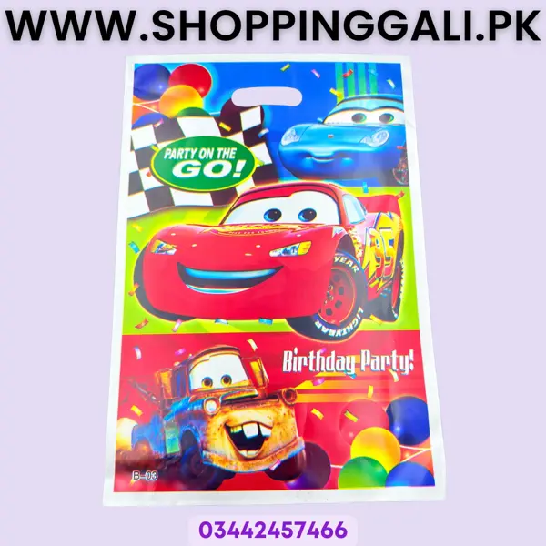 Cars Goody Bags - 12.7 Inch x 8.7 Inch - Goody Bags - Red - Boy - Pack Of 10