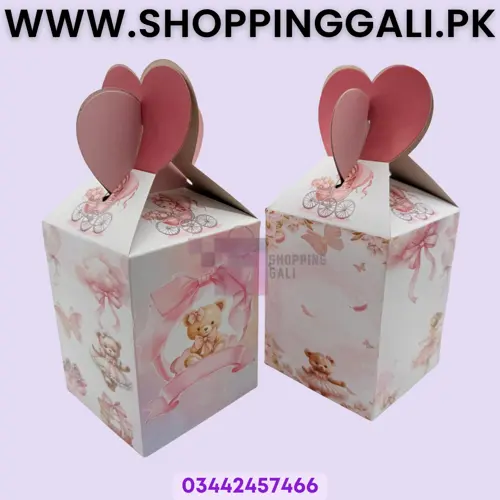 Baby Girl Goody Box - 7 Inch Height x 4 Inch Width - Gift Box - Girls Theme - Pink - Girls - Pack Of 10